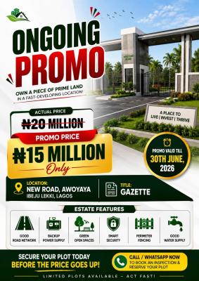 500SQM Estate Plot Awoyaya Secure Gazette Title