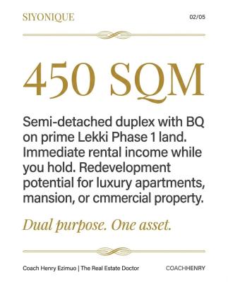 Affordable 4 Bed Semi Detached Duplex with BQ on 450SQM, C of O
