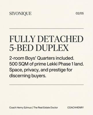 Distress Fully Detached 5-Bedroom Duplex with a 2BQ on 500SQM, C of O