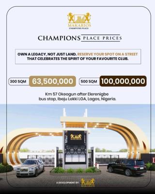 Buy and Bulid Estate with C of O Title Directly Facing the Lekki Epe