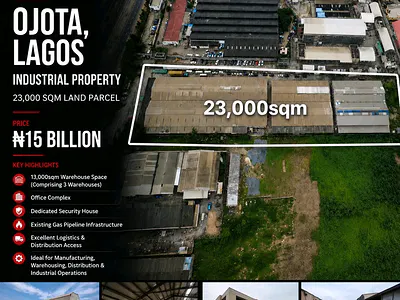 Prime Industrial Property for Sale Ojota, Lagos Land Size: 2