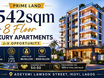 1542SQM Prime Land for 8 Floor Luxury Apartments J-V