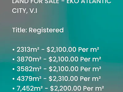 *eko Atlantic City Land for Sale - Victoria Island, Lagos