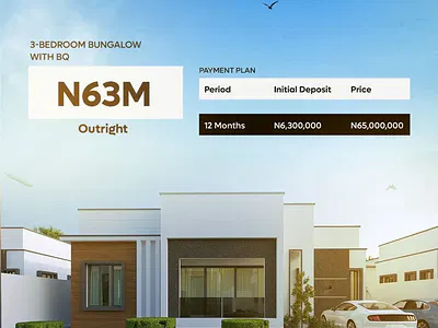 Luxury 3 Bedroom Bungalow with BQ and a Verified Title