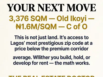 Presenting a 3, 376 SQM Prime Bare Land with C of O