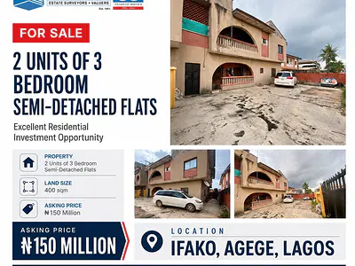 A Block of 2 Units of 3 Bedroom Semi Detached Flats