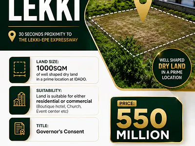 1000SQM of Well Shaped Dry Land