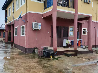 A Well Maintained Block of Flats with Shops