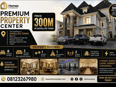 Fully Detached Building with 8 Rooms and 3 Sitting Room
