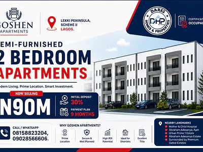 Luxury 2 Bedroom Apartment, Semi Furnished