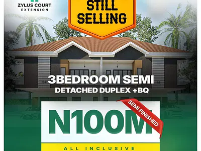 3 Bedroom Detached Duplex with BQ - Semi Finished