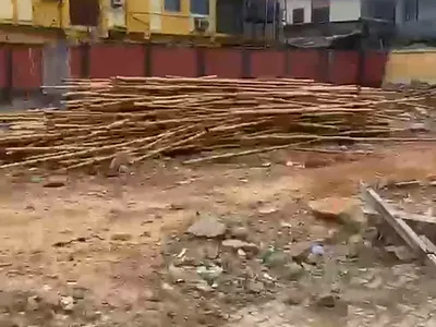 2 Plots of Land Along Opebi Road Ikeja Lagos Fence with Gate.