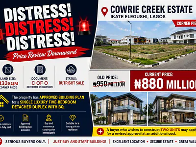 Prime Corner-Piece Land Cowrie Creek Estate, Ikate Elegushi, Lagos