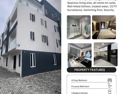 Furnished 4 Bedroom Terrace Duplex with BQ