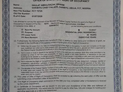 A Suitable Residential Land — Dakibiyu, Jabi, Abuja