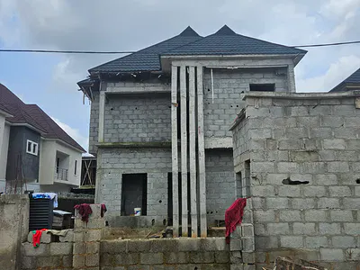 Carcass 5 Bedroom Detached Duplex with Two Living Rooms, C of O,