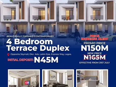 Exquisitely Built 4 Bedroom Terrace Duplex with BQ