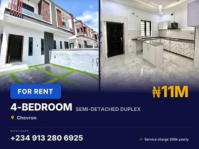 4 Bedroom Semi-Detached Duplex with Prime Location