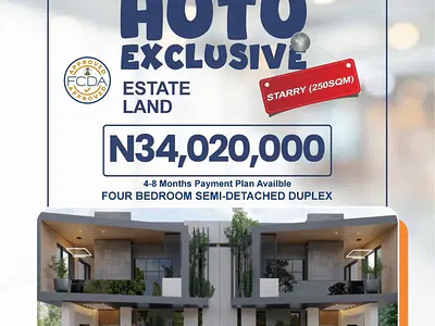 250SQM Land to Build 4 Bedroom Semi Detached Duplex