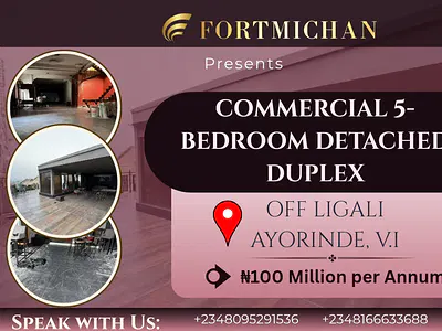 Commercial 5-Bedroom Detached Duplex