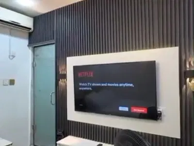 A Luxury Studio Apartment with TV, Wardrobe, Bed, Ac