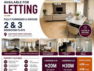Fully Furnished and Serviced 2 & 3 Bedroom Apartments