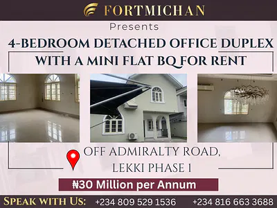 4-Bedroom Detached Office Duplex with a Mini Flat BQ