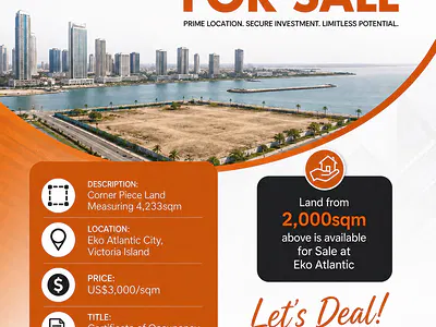 Corner Piece Land Measuring 4, 233SQM