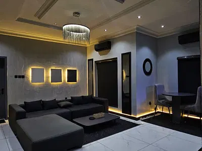 Dark Themed One Bedroom with Pool