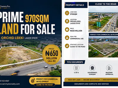 970SQM Commercial Land — Orchid Lekki Lagos State, Lekki, Lagos