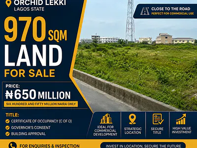 970SQM Commercial Land — Lekki, Lagos