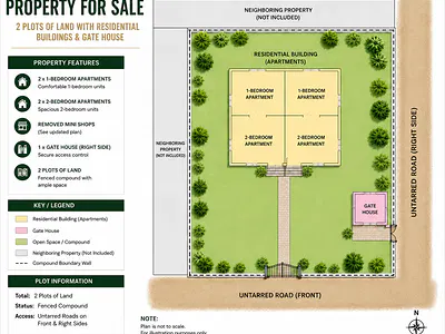 2 Plots with 4 Residential Apartments & Gate House for Sale in Sagamu — No. 2 Azeez Lamidi Steet Ewu Oliwo, Sagamu, Ogun