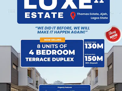 New Built 4 Bedroom Terrace Duplex with BQ — Ajah, Lagos