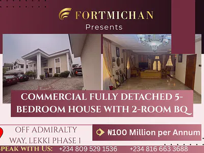 Commercial Fully Detached 5-Bedroom House with 2-Room BQ — Lekki, Lagos