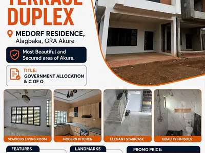 Affordable and Luxury 3 Bedroom Terrace Duplex — Beautiful 3 Bedroom Terrace Duplex in Alagbaka GRA Akure, Akure, Ondo