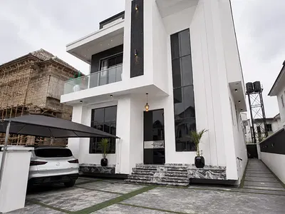 Semi-Brief Luxuriously Furnished 5 Bedroom Detached Duplex with BQ — Lekki Palm City, Ajah, Lagos