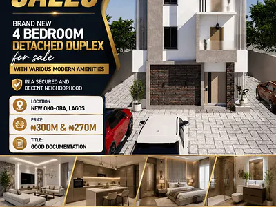 4 Bedroom Fully Detached Houses — New Oko Oba, Agege, Lagos