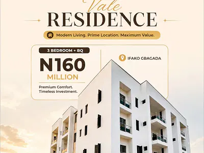 Exquisite and Spacious 3 Bedroom Apartment with BQ — Gbagada, Lagos