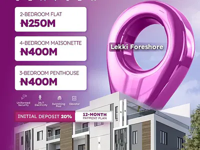 Luxury 2 Bedroom Apartment — Lagoo Seaview Foreshore Located at Lekki, Lekki Phase 1, Lekki, Lagos