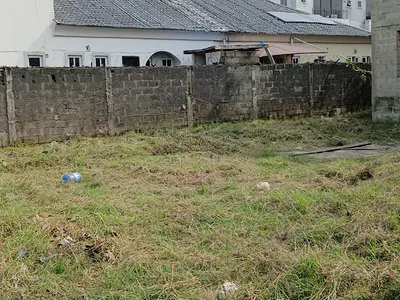 One Plot (678.400SQM) of Land, Fenced, Gated, with Uncompleted Bungalow — Atlantic View Estate, Alpha Beach Road, New-Road Bustop, Lekki, Lagos