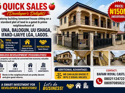 15 Bedroom Tenement Storey Building — Agege, Lagos