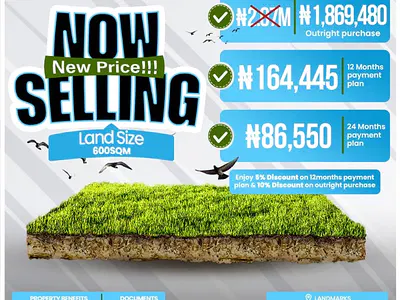 One Plot of Land 600 SQM (Package) — Ikoyi, Isokan, Osun