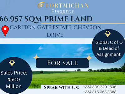 567 SQM Prime Land — Carlton Gate Estate, Chevron, Lekki, Lagos
