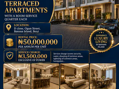 Tastefully Finished 5 Units of 4 Bedroom Terraces — Banana Island, Ikoyi, Lagos