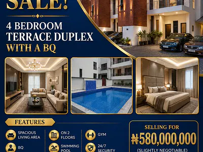 Ultra Modern 4 Bedrooms Terraced Duplex with a BQ — Lekki Phase 1, Lekki, Lagos