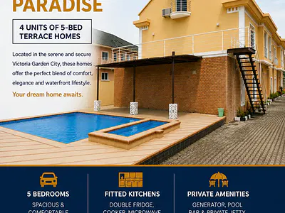 4 Units of 5 Bedroom Terrace Homes — VGC Waterfront Paradise, VGC, Lekki, Lagos