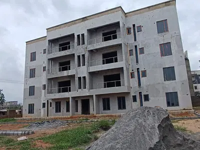 2 Bedroom En-Suite Flat with BQ, (Carcass) — In an Estate, Wuye, Abuja