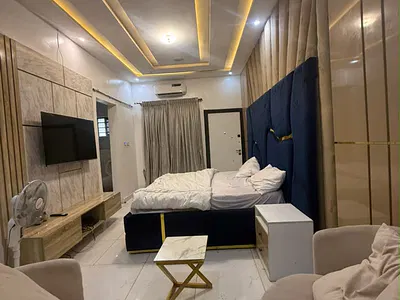 Fully Furnished Masters Bed with TV, Ac and Inverter Sharing Kitchen — Orchid Road Dpkay Estate, Lekki, Lagos