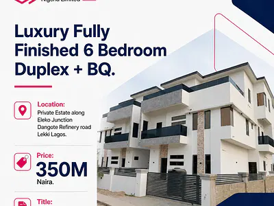 Distressed: Luxury Style 6 Bedrooms Duplex with BQ — Eleko Junction, Dangote Refinery Road, Amen Estate Phase 1, Eleko, Ibeju Lekki, Lagos