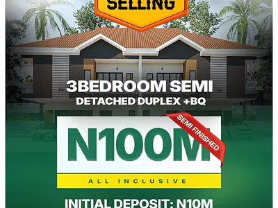 3 Bedroom Semi-Detached Duplex with BQ — Richland Garden, Bogije, Ibeju Lekki, Lagos